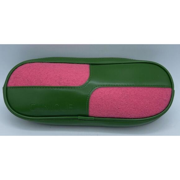 Clinique VINTAGE Makeup Cosmetic Retro Travel Case Bag - Green & Pink - Picture 2 of 5